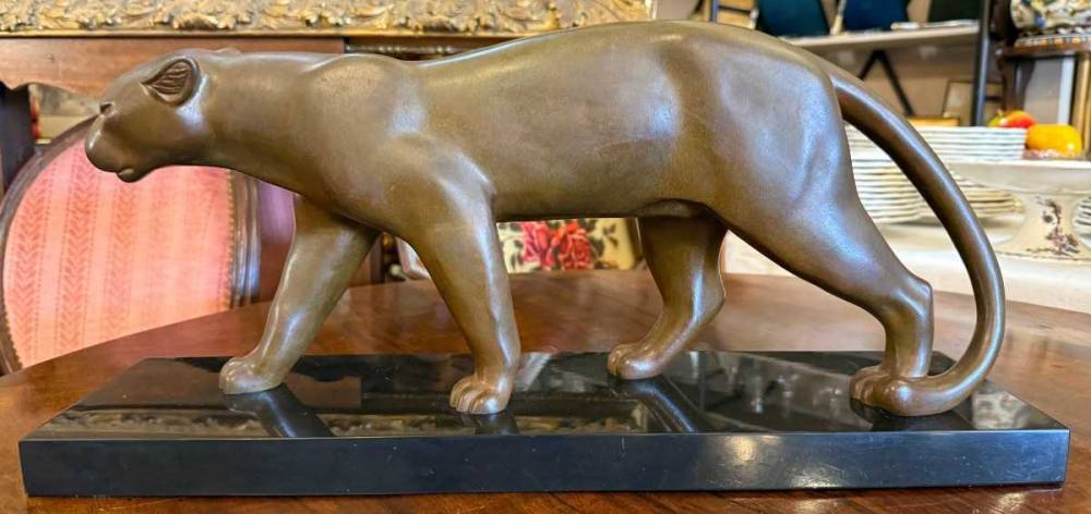 Bronze Art Déco panthère marchant par Bracquemond