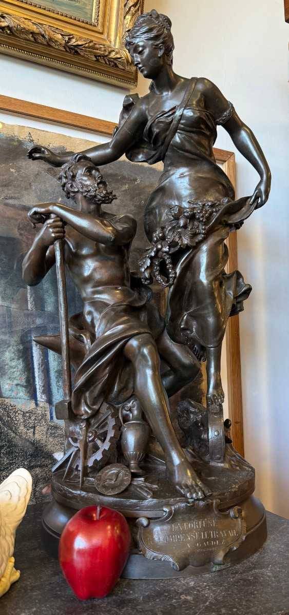 Bronze La Fortune Récompense Le Travail Par Adrien Gaudez 75 Cm