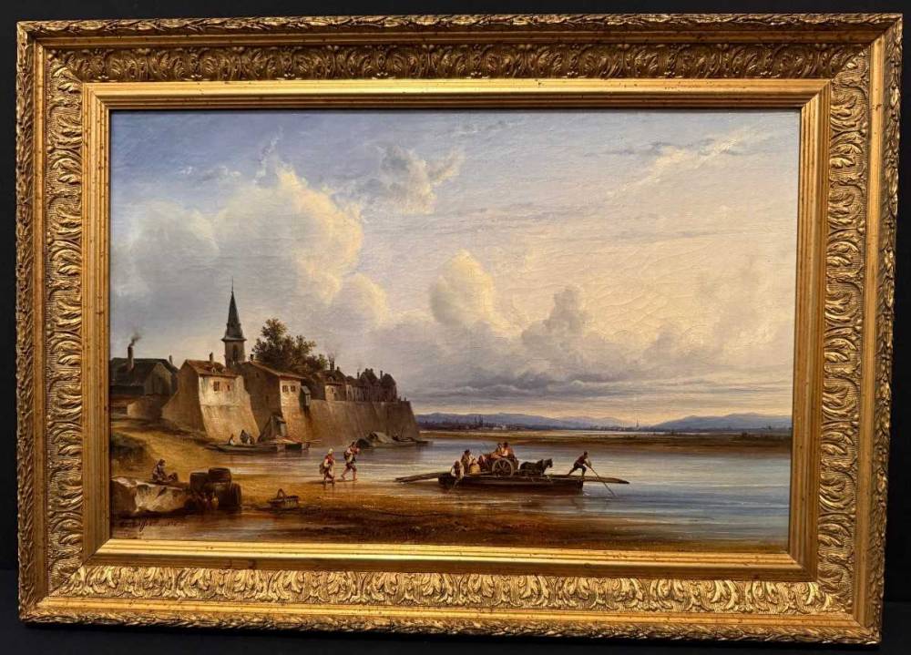 Étienne RAFFORT à Chalon tableau franchissement d'un fleuve en Italie 1836.