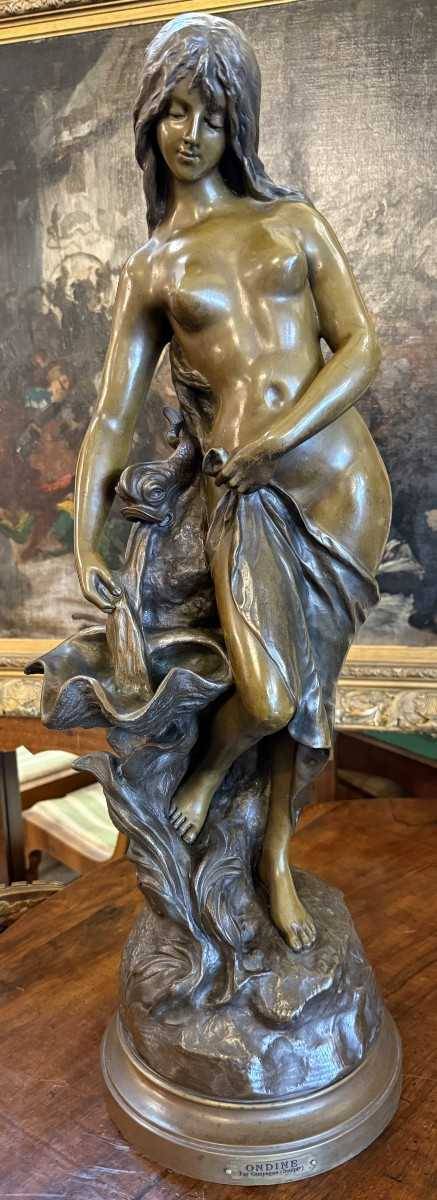 Ondine grande sculpture bronze par Pierre Campagne fin XIXème 76 cm.