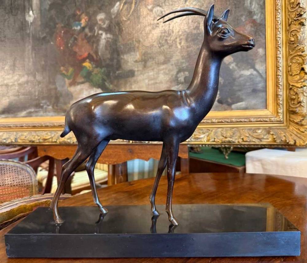Georgij Dmitrievic Lavrov sculpture bronze Art Déco antilope Guillemard fondeur.