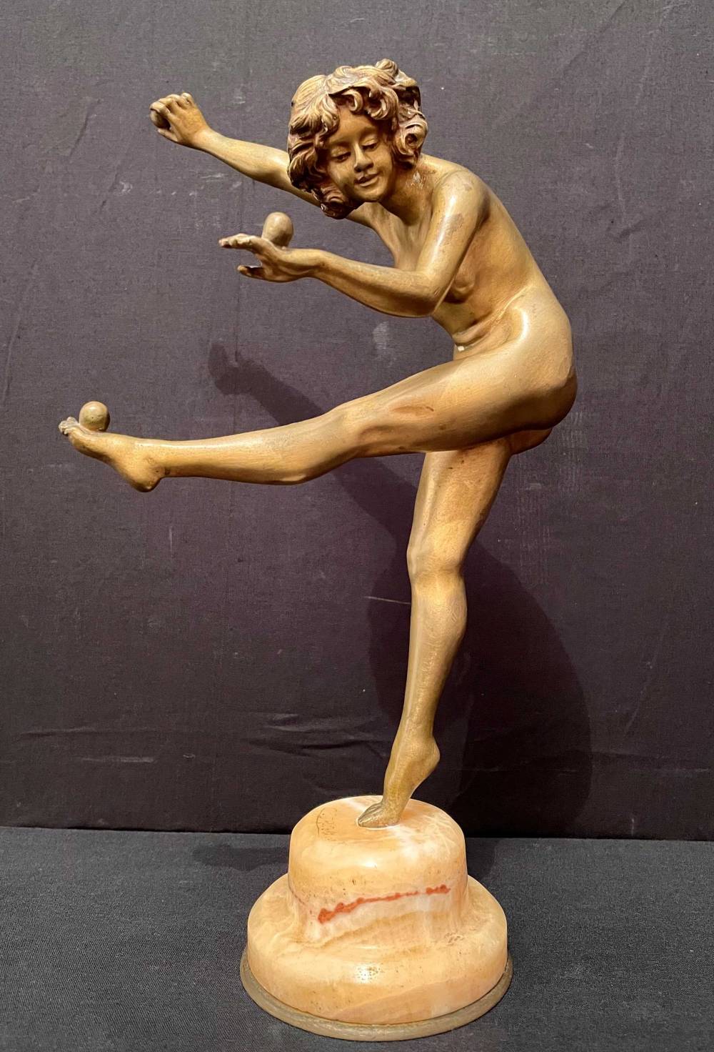 Bronze Art Déco La Jongleuse par Colinet