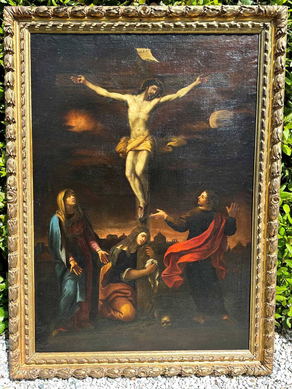 École italienne La Crucifixion XVIIIème 141x104cm